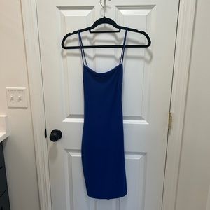 Blue Bodycon Scrunch Up Dress